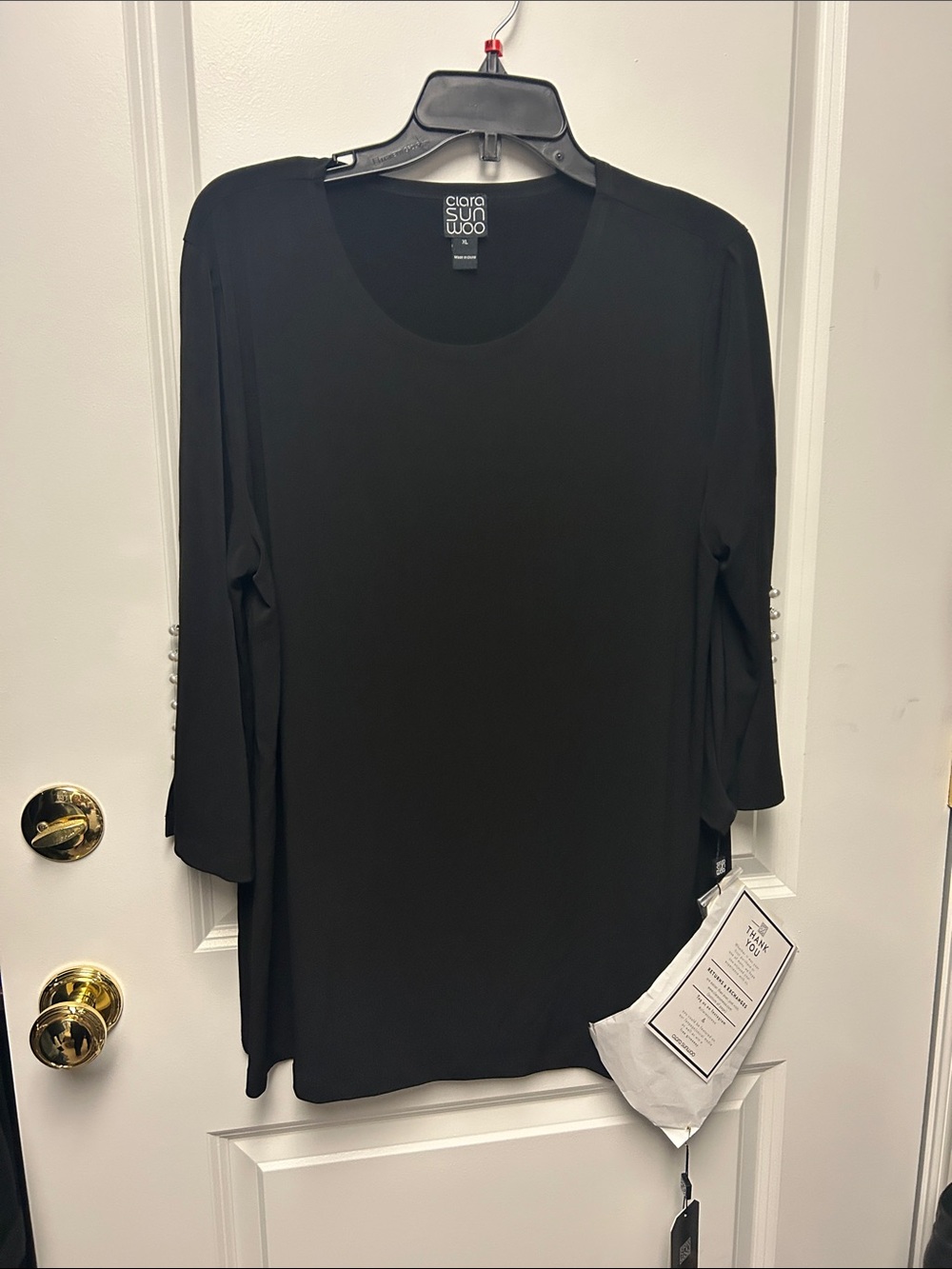 Pearl cuff asymmetrical hi low tunic